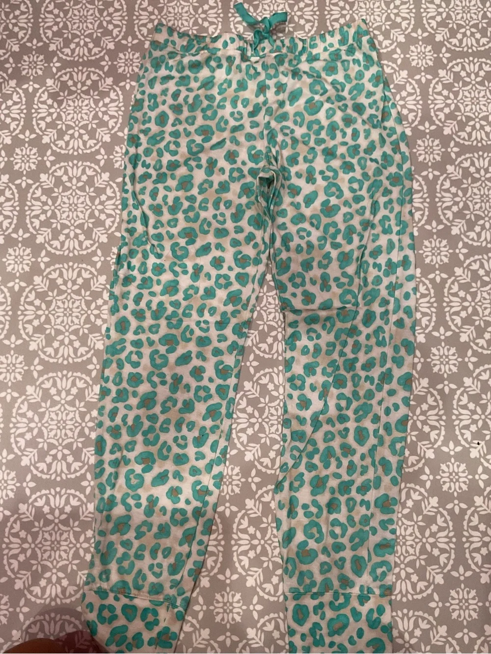 Justice Girls Teal Leopard Long Sleeve Top & Pants Set Size 12 New